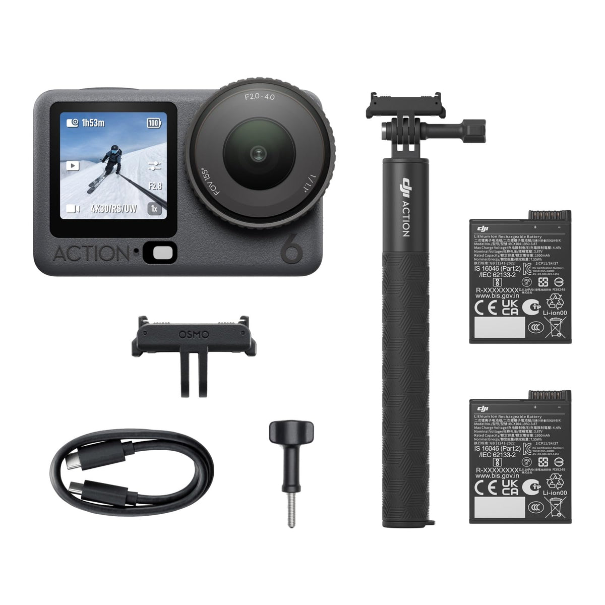 DJI Osmo Action 6 front view showcases Capture More features for vlogging