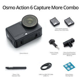 DJI Osmo Action 6 1.5m extension rod included for creative angles