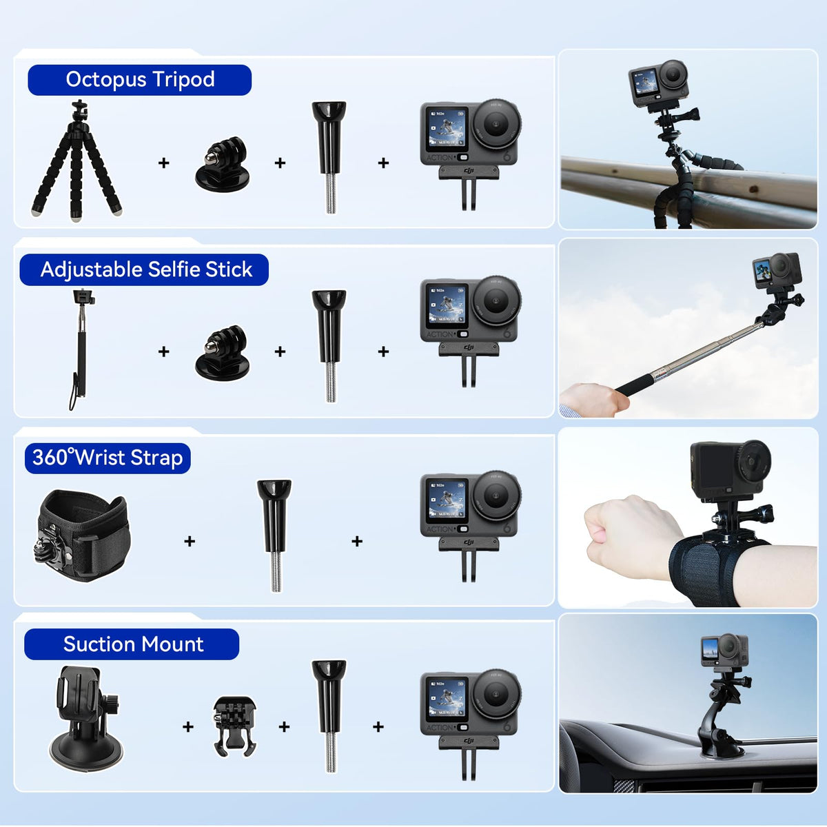 DJI Osmo Action 6 extra batteries for extended shooting sessions without interruption.