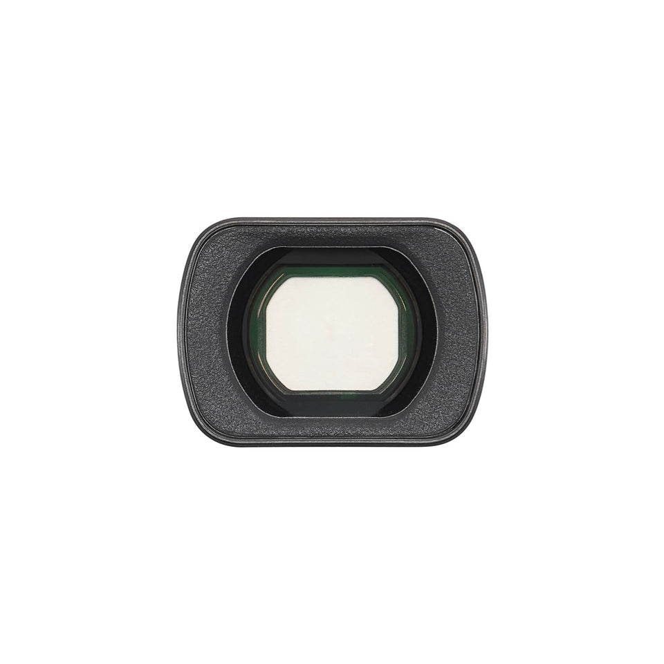 DJI Osmo Pocket 3 wide-angle front view showing lens attached and wider framing benefit