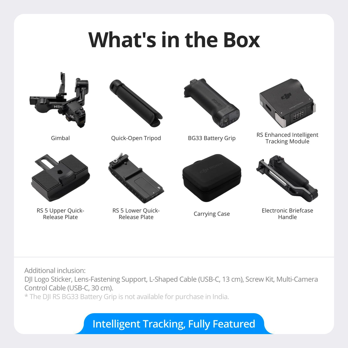 DJI RS 5 Enhanced Tracking Module improves subject detection and framing.