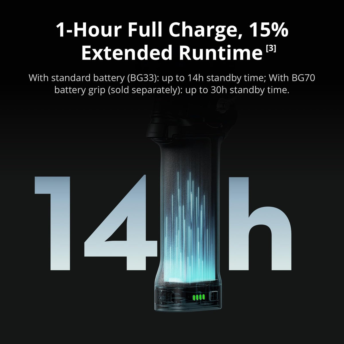 DJI RS 5 rapid charging capability reduces downtime between takes.