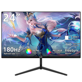 DJiEX 24in gaming monitor front view demonstrates a frameless design and vivid color accuracy.