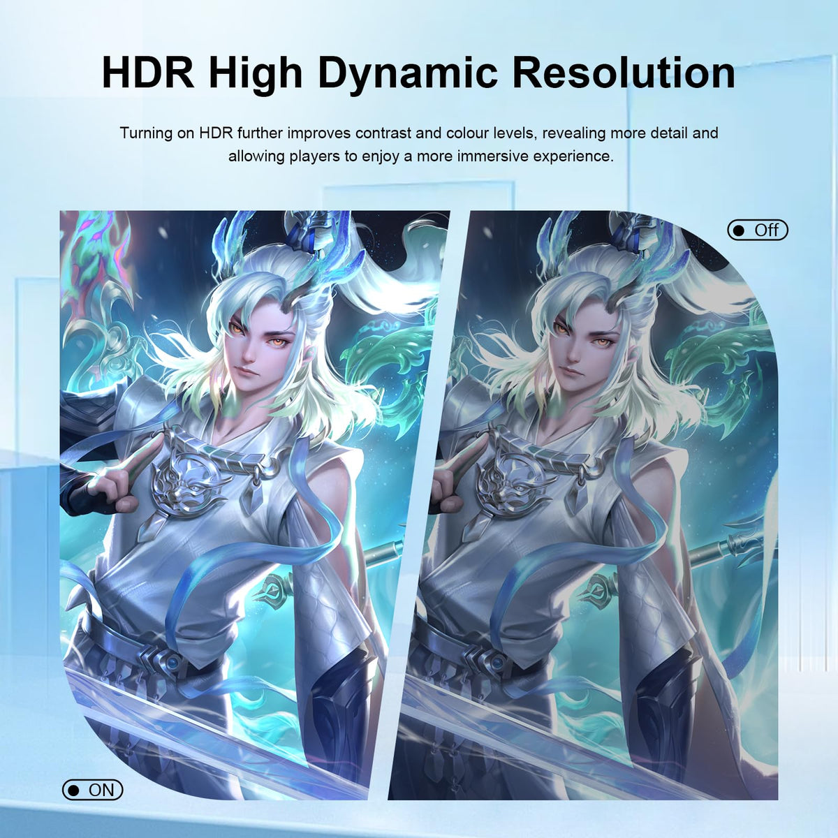 DJiEX 24in HDR-ready display highlights HDR10 support for richer scenes.