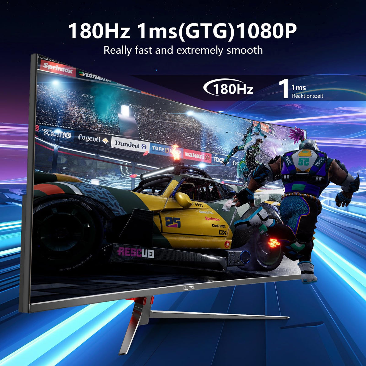 DJiEX 27-inch curved monitor FreeSync support reduces tearing
