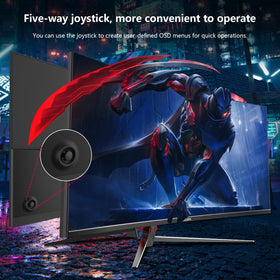 DJiEX 27-inch curved monitor side view shows the 1800R curvature