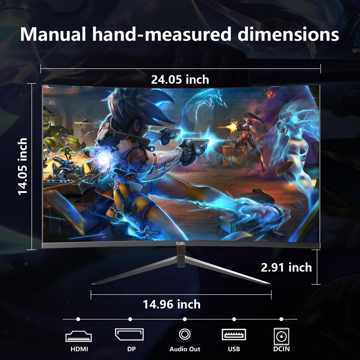 DJiEX 27-inch curved monitor VESA mount compatibility for versatile setups