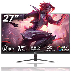 DJiEX 27-inch monitor front view with slim bezels for immersive gaming.