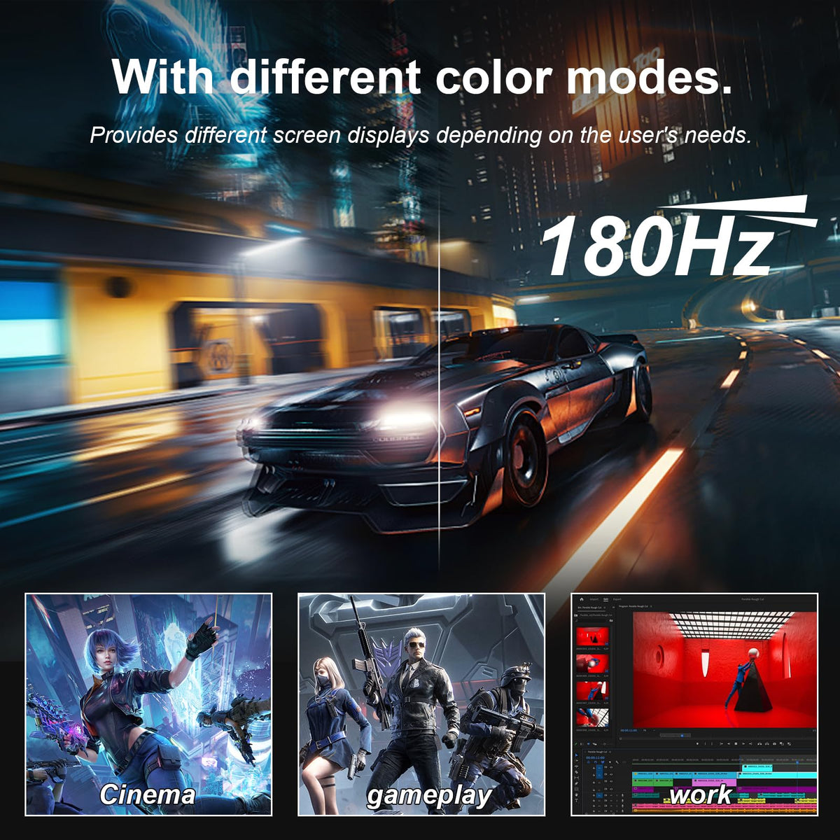 DJiEX monitor ports and connectivity showing HDMI and DisplayPort versatility.