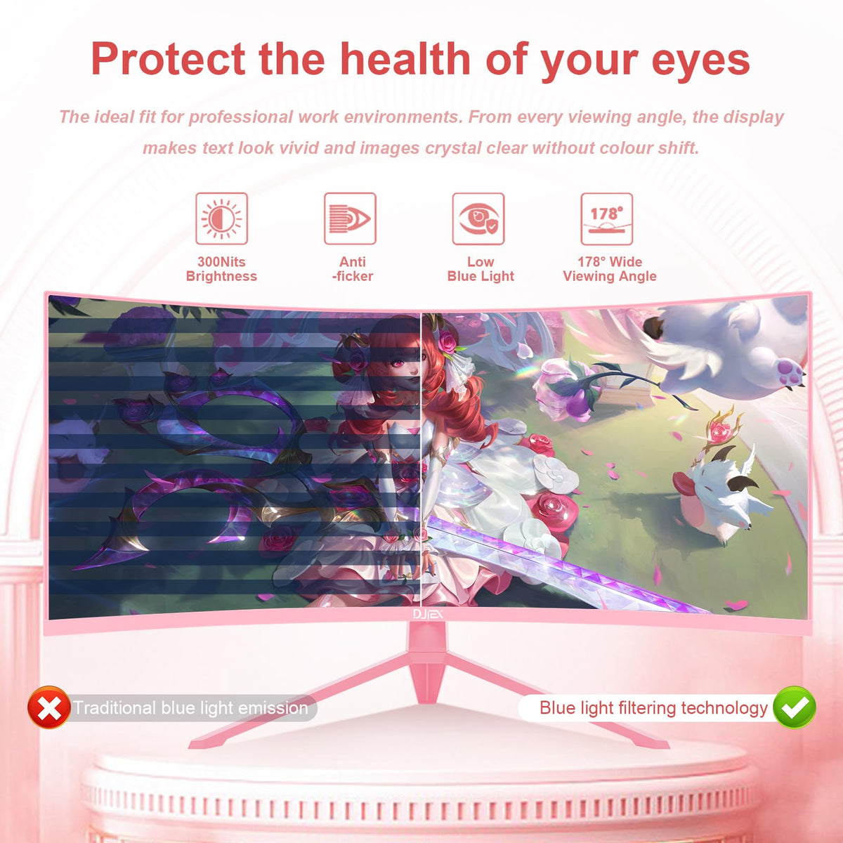DJiEX screen details closeup illustrating vibrant color and HDR contrast for rich visuals