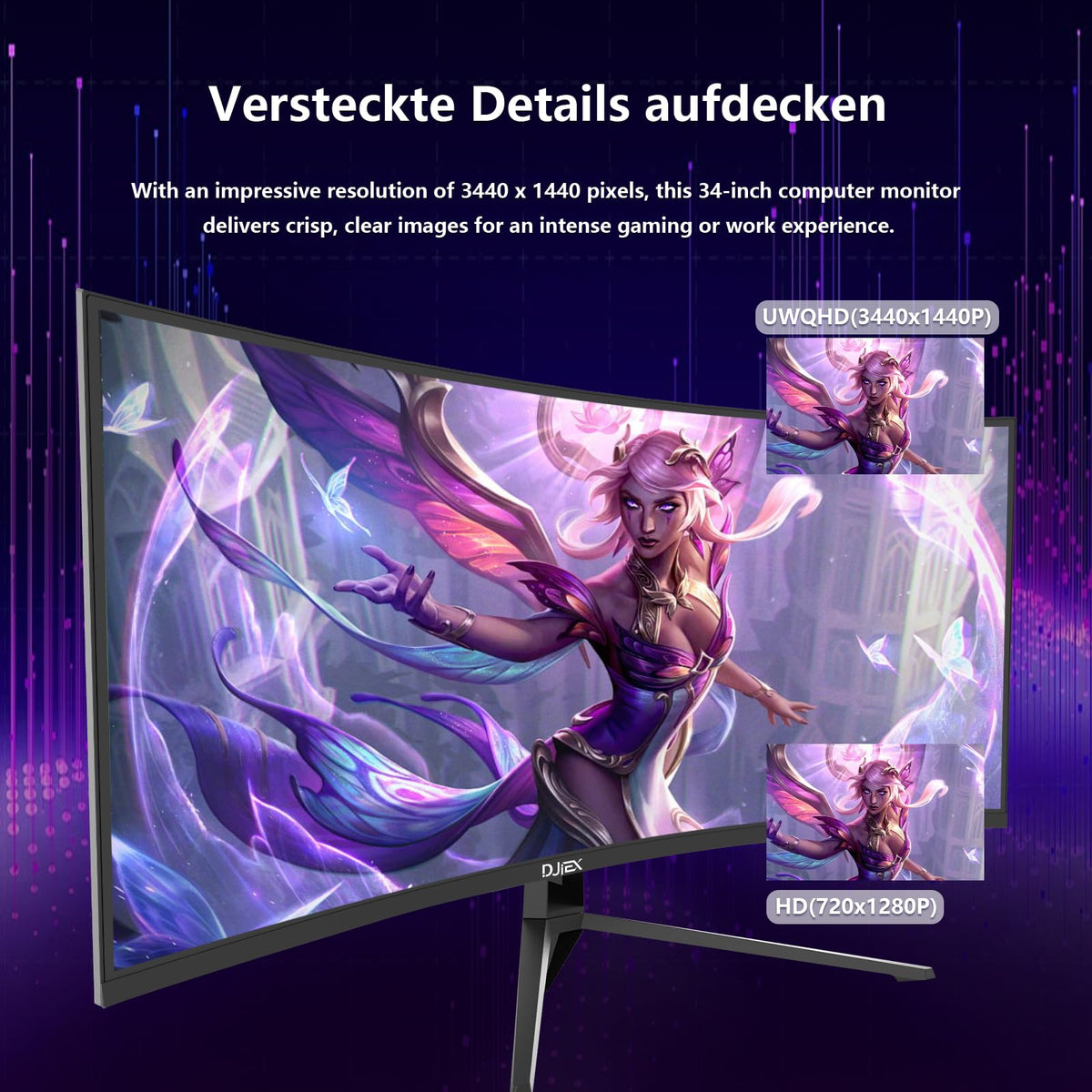 DJiEX HDMI and DisplayPort connectivity for flexible setups.
