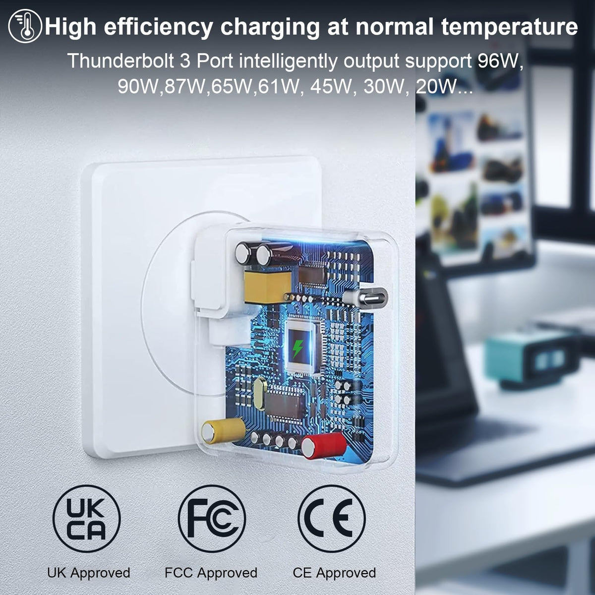 Djsanu charging MacBook setup showing reliable laptop power delivery benefit