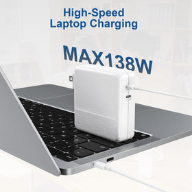 Djsanu charger side ports show dual USB-C outputs for simultaneous devices.