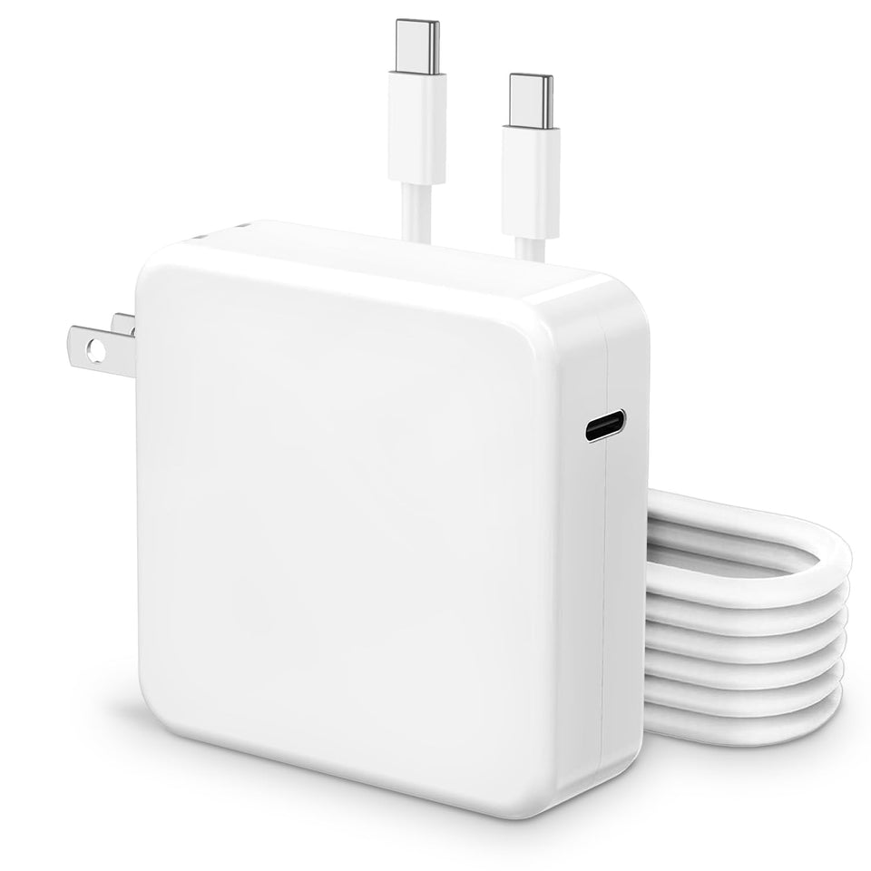 DJW 100W USB-C charger powering MacBook Pro for demanding tasks