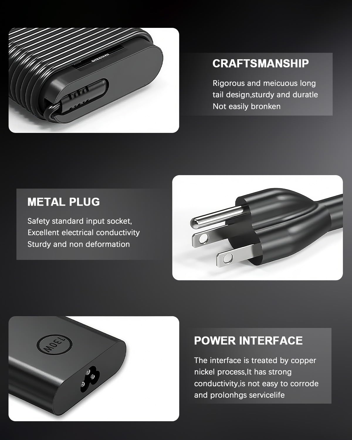 DJW charger plugged into Dell laptop demonstrating dependable in-use charging
