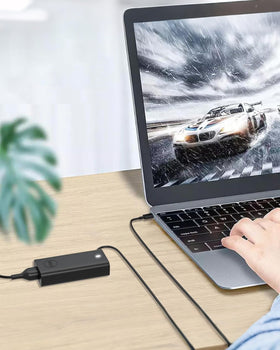 DJW 65W USB-C charger compact design, easy to carry in a bag.