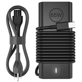 DJW 65W USB-C charger front view, compact travel-ready design.