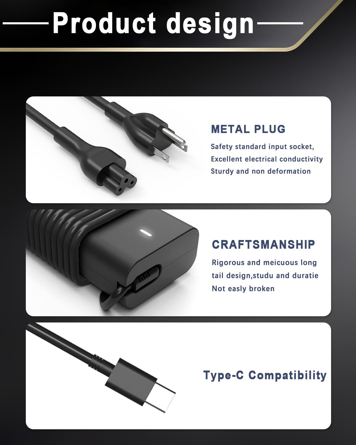 DJW 65W USB-C charger packaging, includes adapter and power cord.