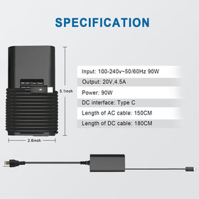 DJW 90W USB-C charger for Dell XPS 15-9700 delivers quick top-ups and portability