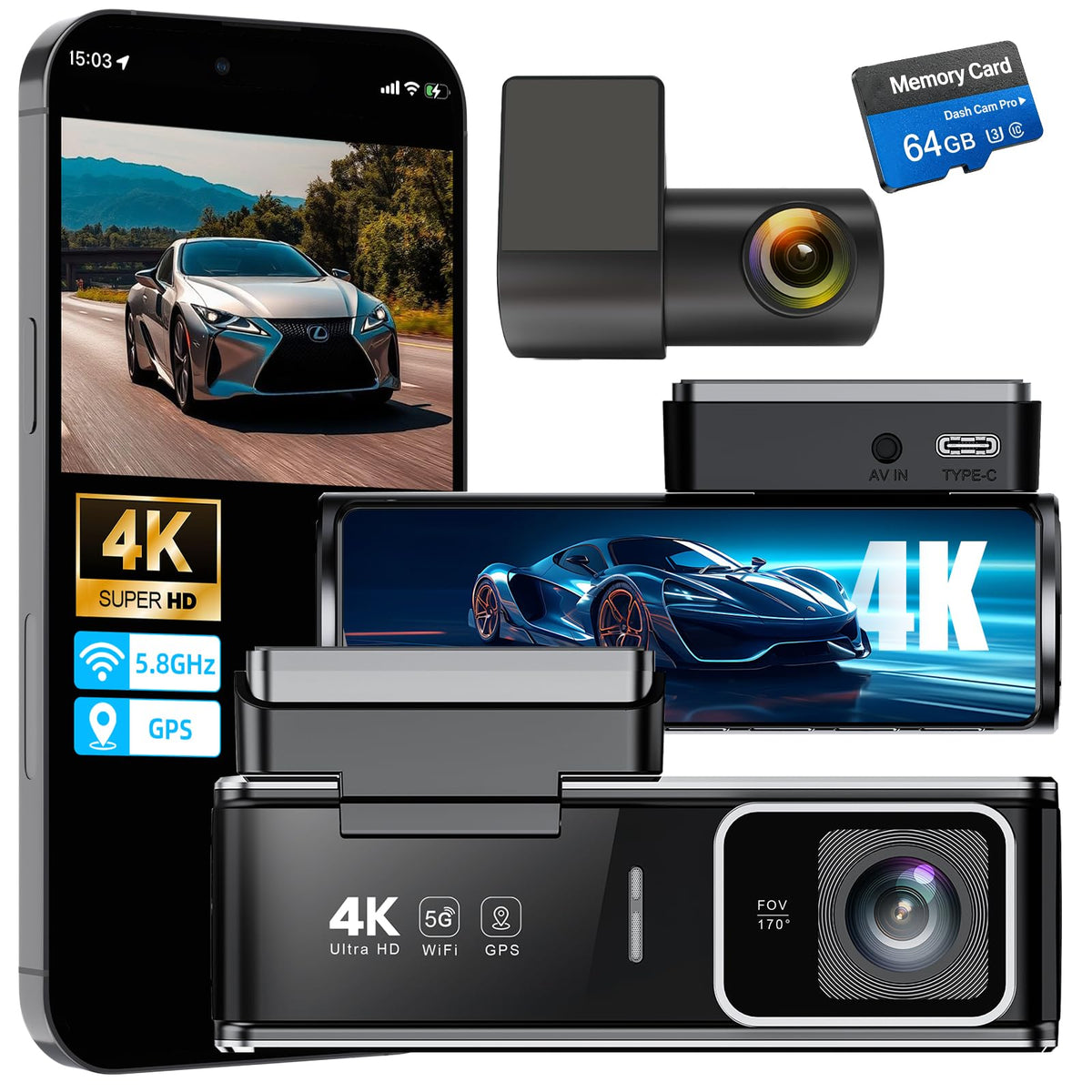DKGEA 4K front dash cam captures sharp road ahead for clear driving records
