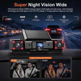 DKGEA Dash Cam 360 right camera helps build a complete journey record.