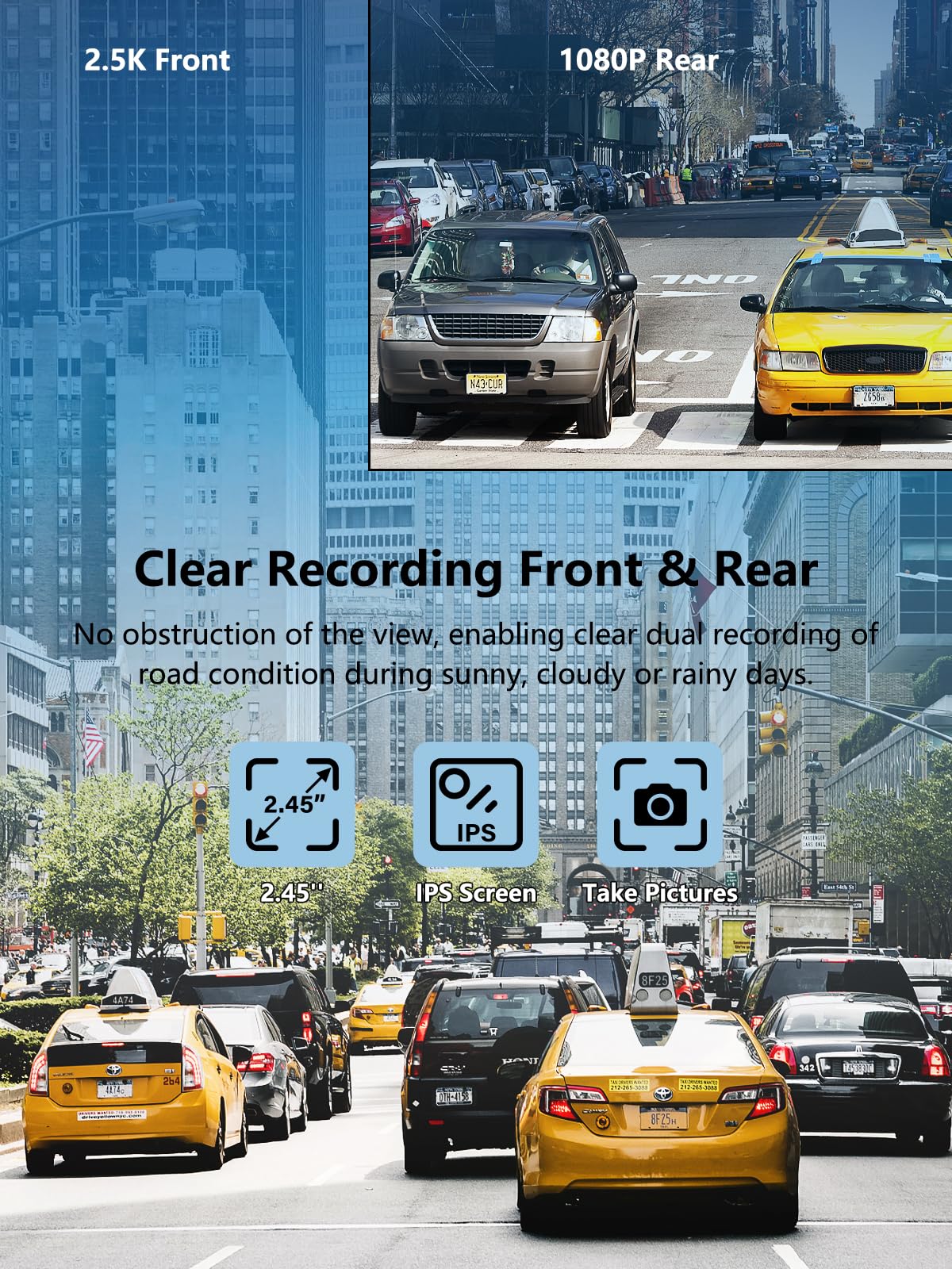 DKK 2.45-inch IPS screen showing clear menus and easy setup benefit