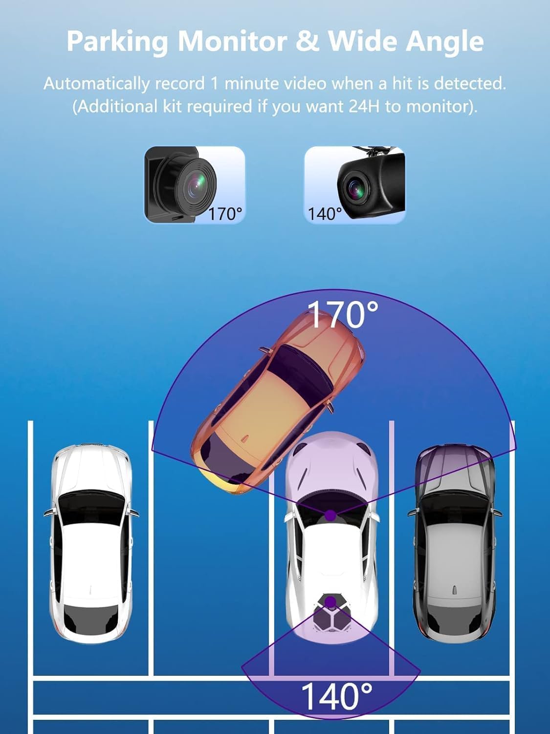 DKK dashcam installed on windshield showing full road coverage benefit