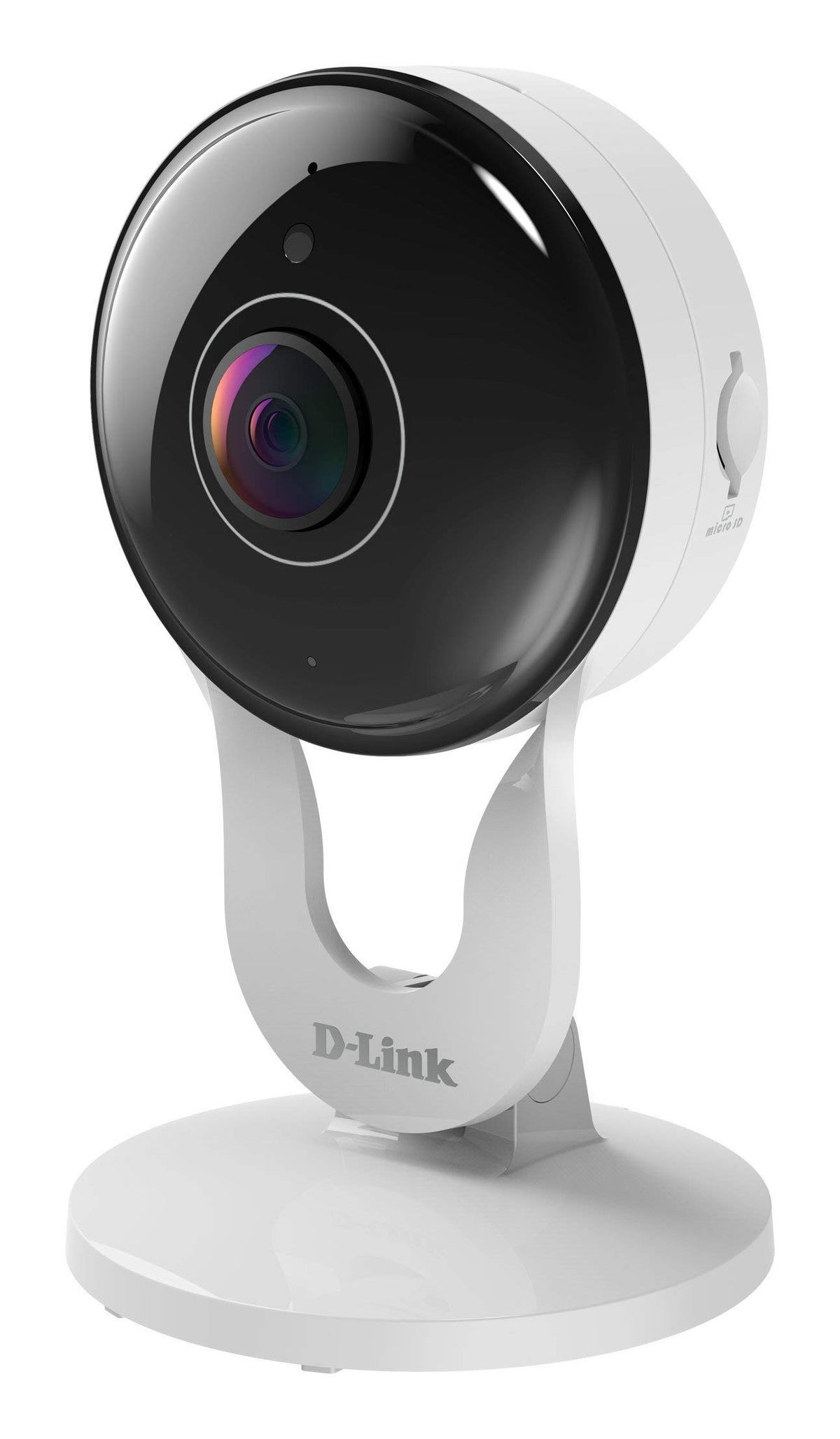 D-Link close-up lens detail highlighting wide-angle coverage benefit