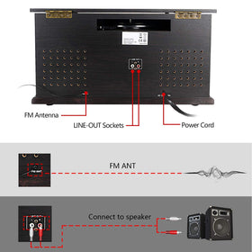 DLITIME all-in-one vinyl player AM/FM radio for instant music