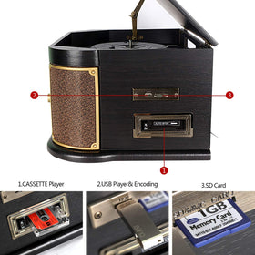 DLITIME all-in-one vinyl player USB recorder for quick digitizing