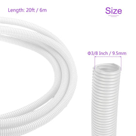 DMiotech white wire loom protects cables from wear in home office setups.