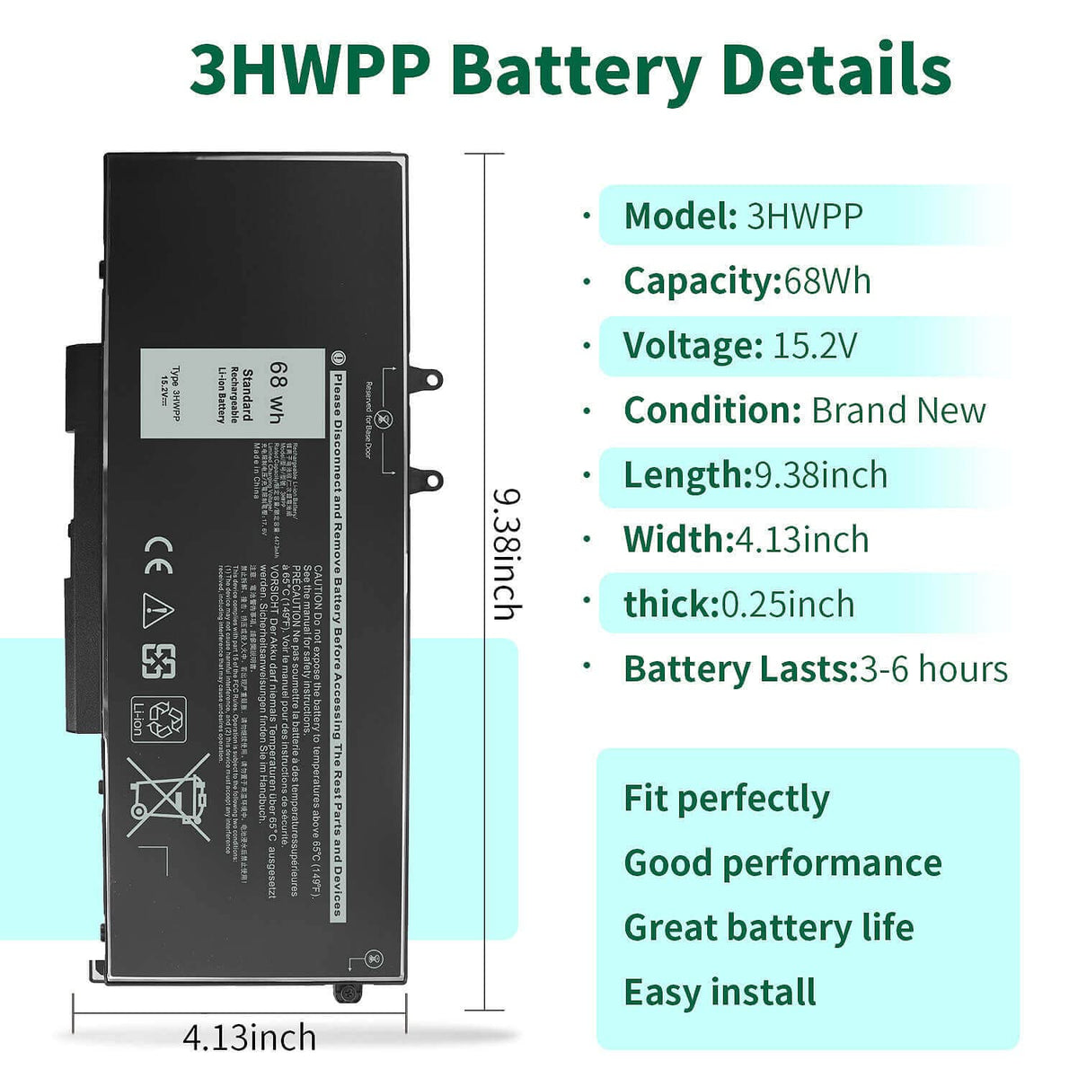 DMKAOLLK battery label detail with specs visible for safe, accurate device compatibility