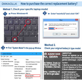 DMKAOLLK A32N1405 included tools pack ensures easy replacement