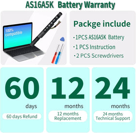 DMKAOLLK AS16A5K new black battery fits seamlessly with laptops.
