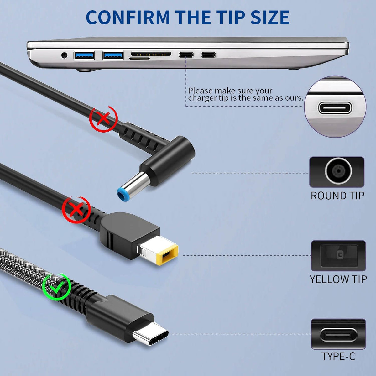 DMKAOLLK long 11-foot USB-C cable extended to show flexible placement and user convenience