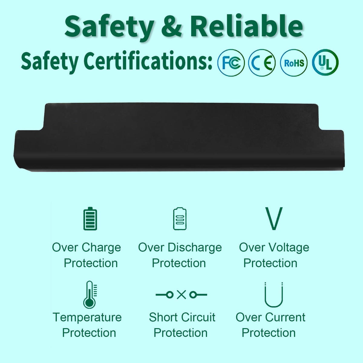 DMKAOLLK battery packaging with quick start guide supports safe installation.