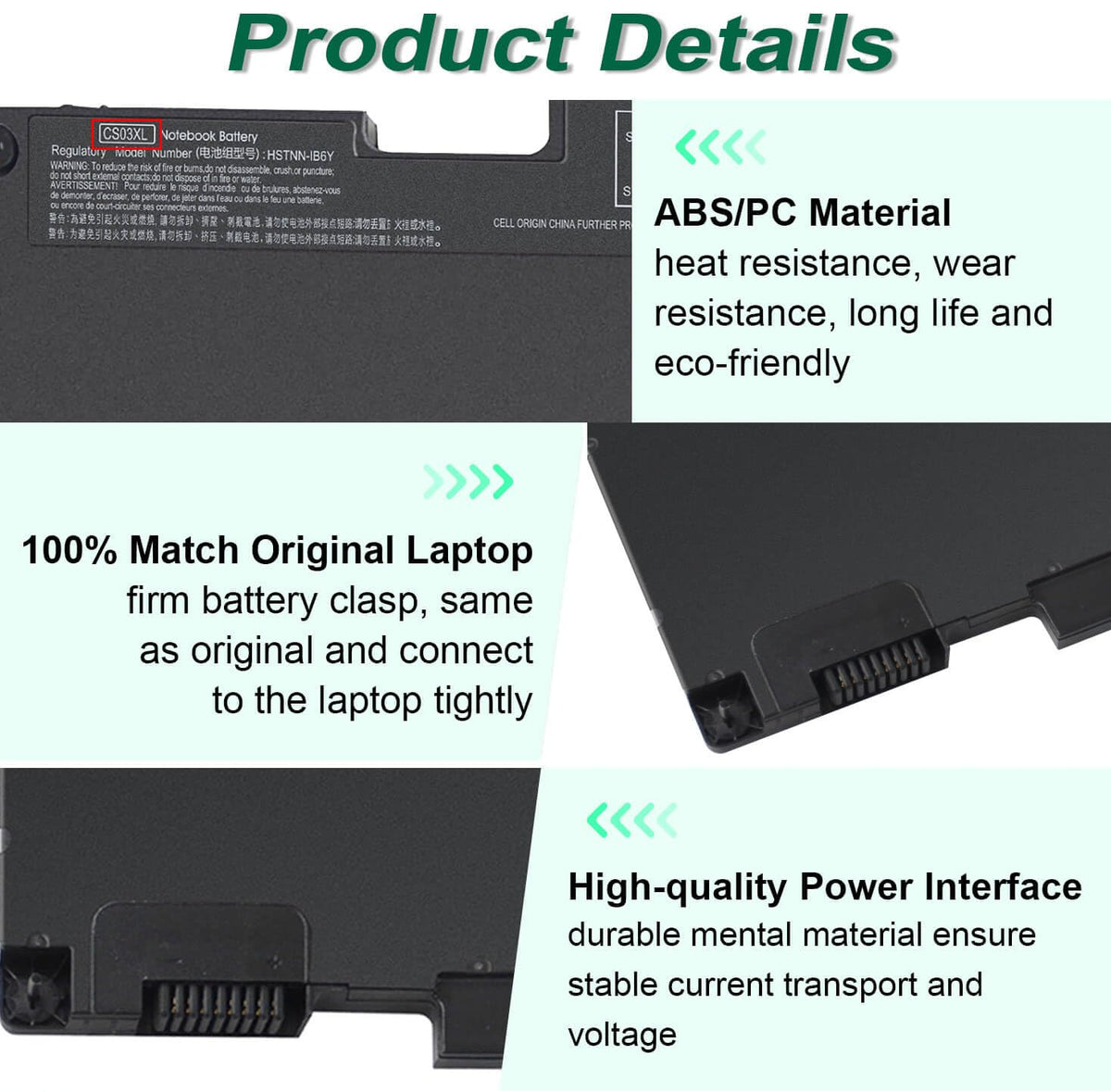 CS03XL packaging from DMKAOLLK, brand-new HP replacement