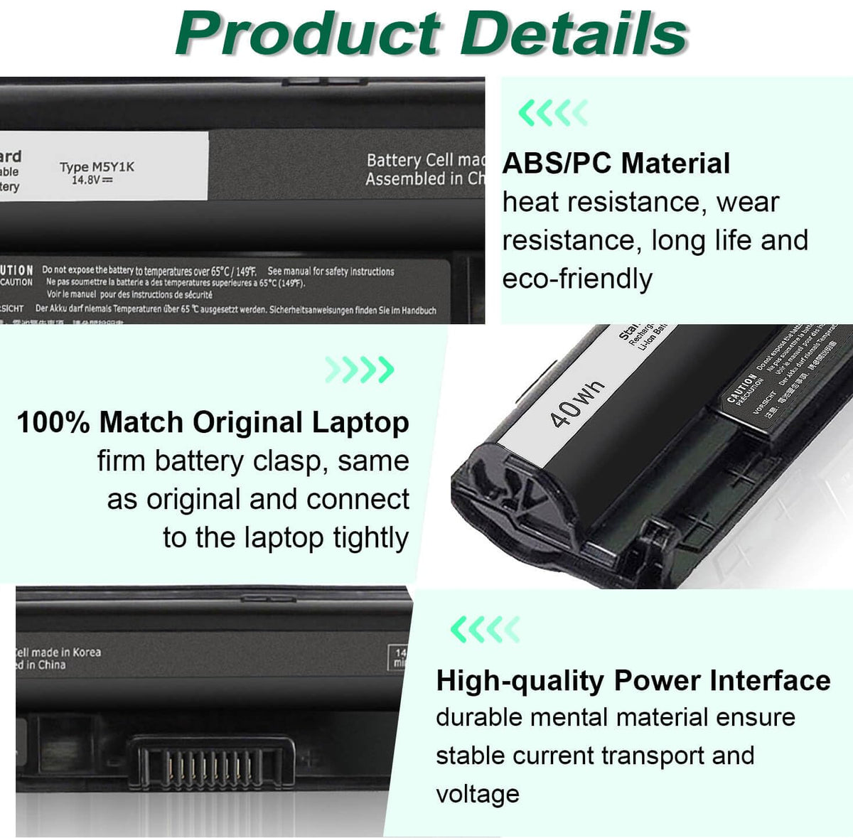 DMKAOLLK installation-ready Dell battery for easy DIY replacement