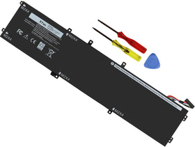 DMKAOLLK front view of battery pack showing model and benefit of long runtime