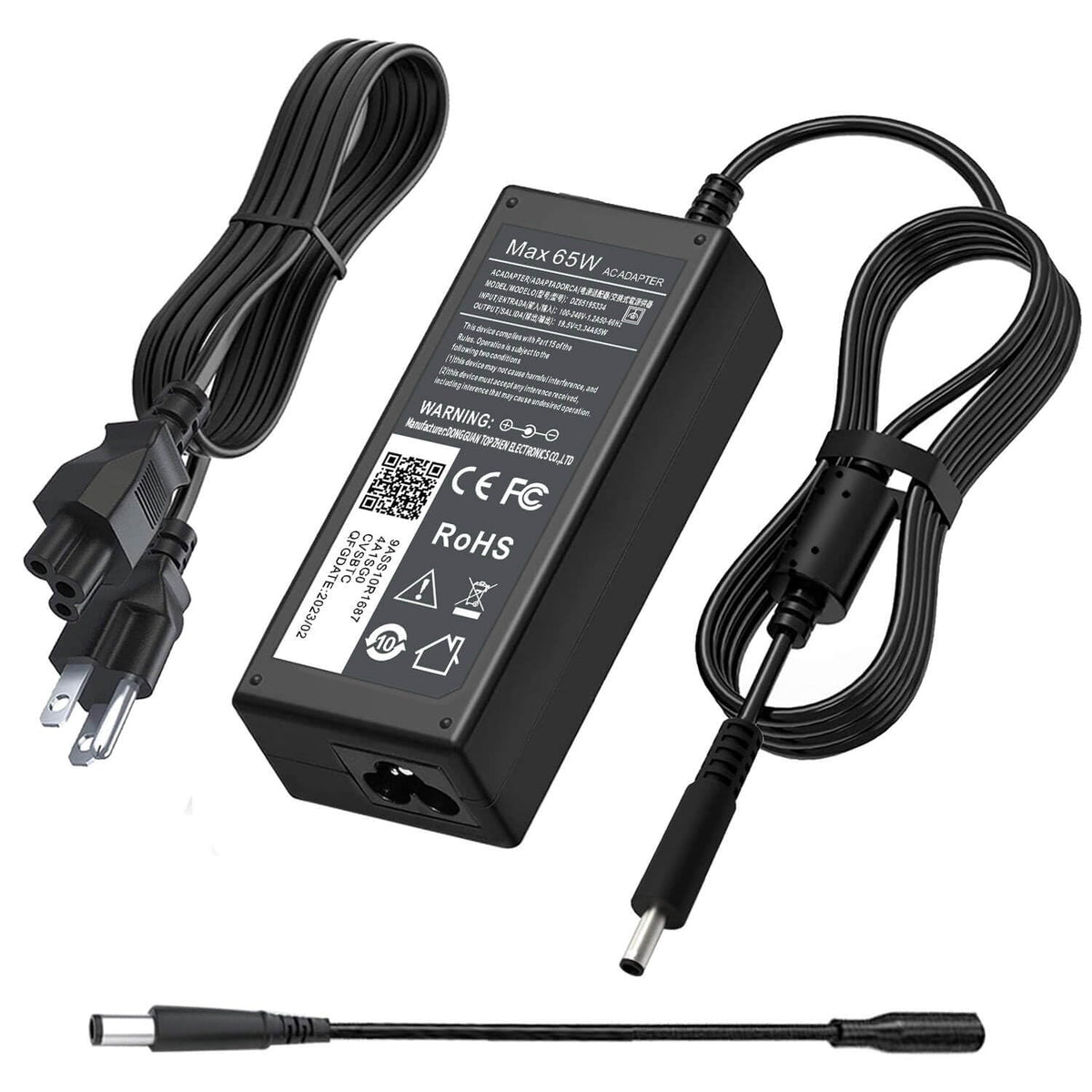 DMKAOLLK adapter front view showing ports and label, reliable replacement