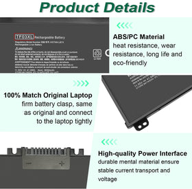 DMKAOLLK TF03XL battery, interior shot, 3-cell design supports balanced weight and performance.