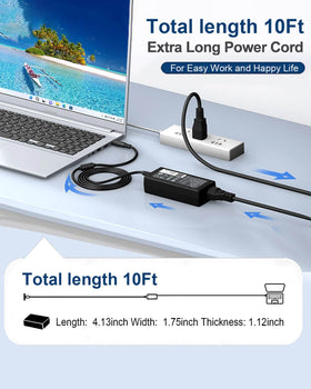 DMKAOLLK adapter plugged into Dell laptop in use, restores charging quickly