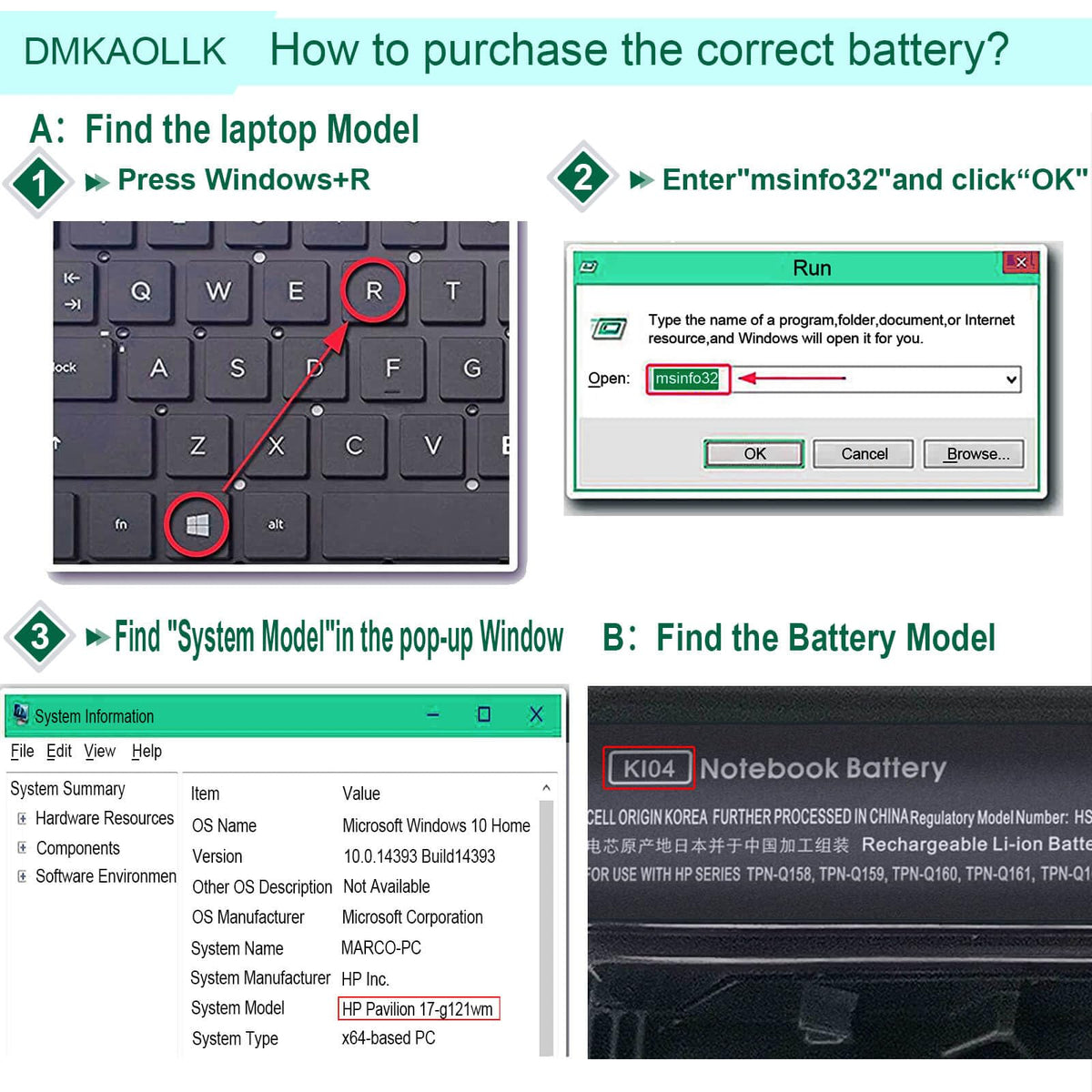 Replacement kit with KI04 battery, screwdrivers, and manual