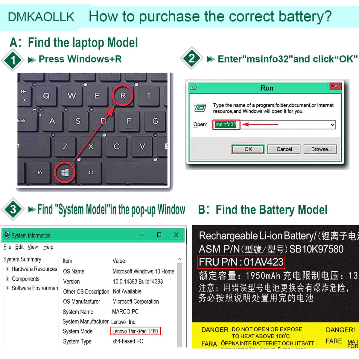DMKAOLLK battery in laptop on a travel desk showing portability and reliability benefit