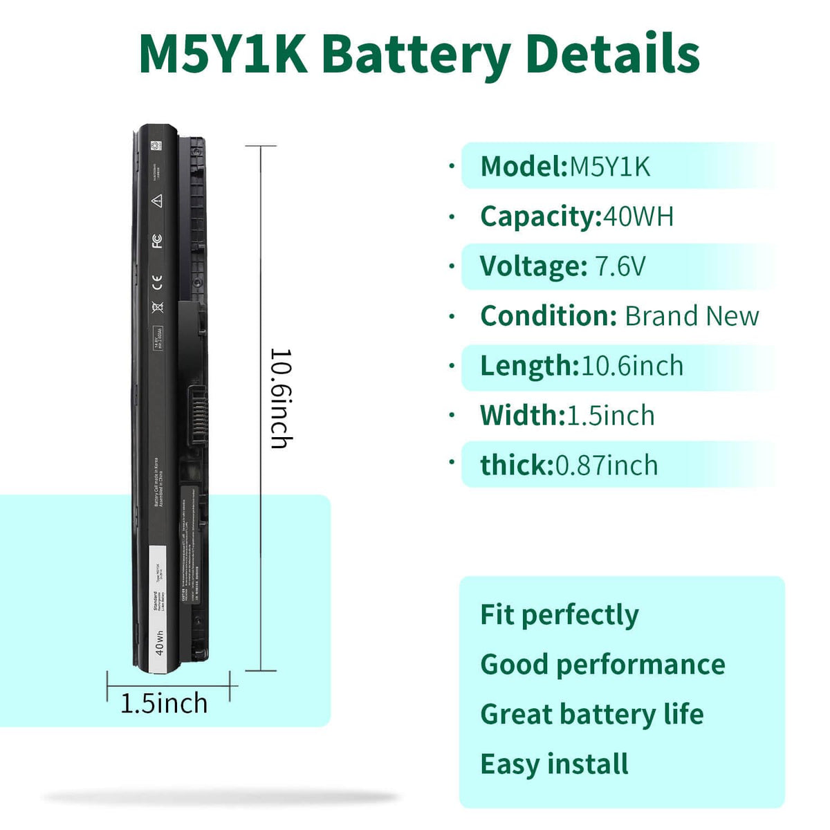 DMKAOLLK M5Y1K PCB upgraded battery for reliable compatibility