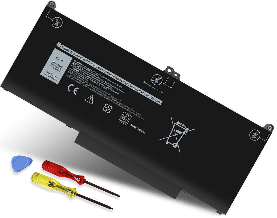 DMKAOLLK MXV9V front view showing battery shape and secure fit benefit