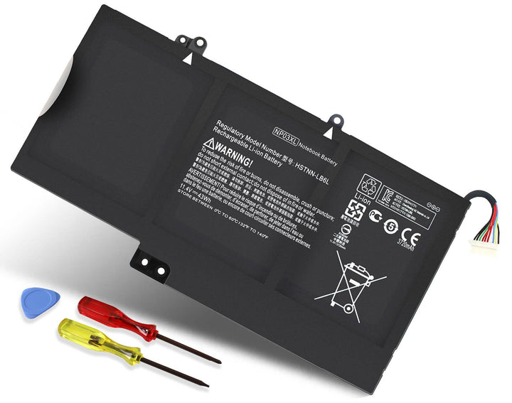 DMKAOLLK NP03XL front packaging showing battery and accessories for easy replacement