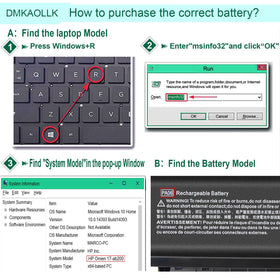 DMKAOLLK PA06 battery inside laptop shows upgrade potential for longer sessions