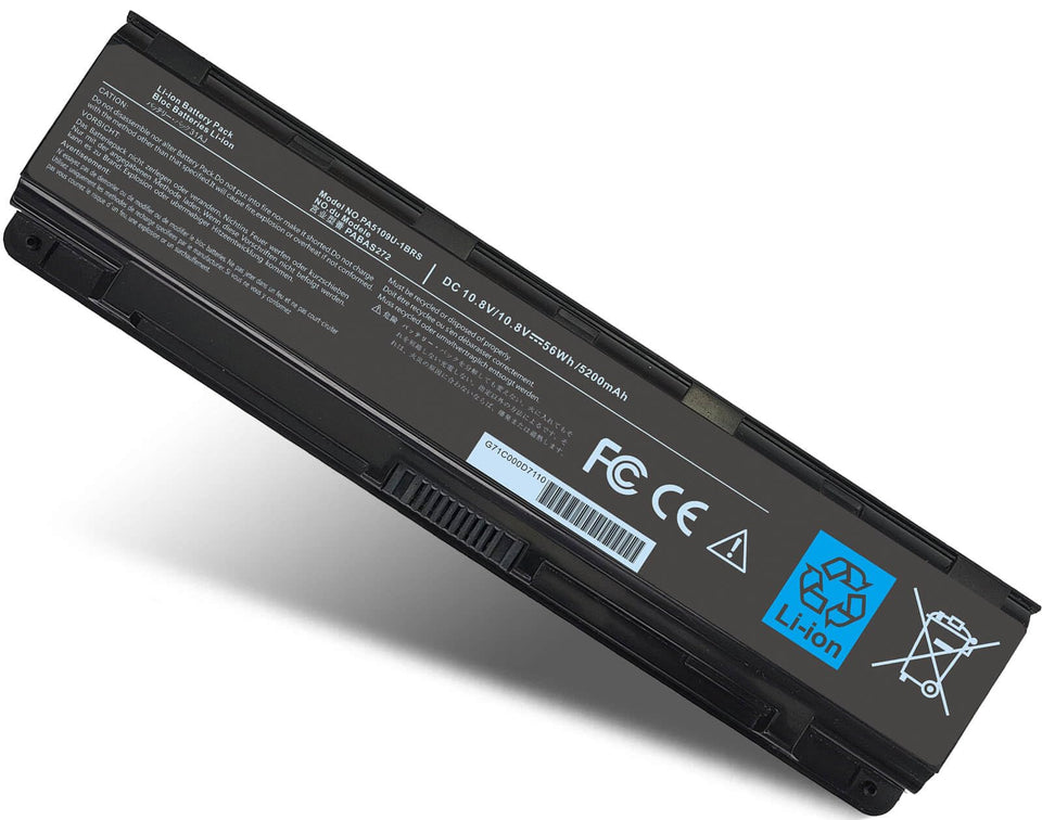 DMKAOLLK PA5109U-1BRS battery front view for Toshiba Satellite laptops with extended on-the-go runtime