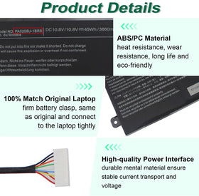 DMKAOLLK PA5208U-1BRS battery compatibility chart showing broad Toshiba support